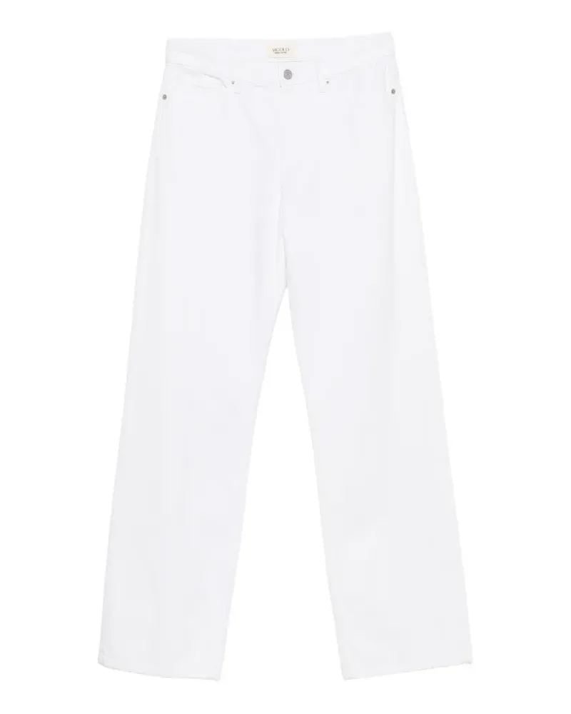 VICOLO logo-patch wide-leg jeans - Weiß Weiß