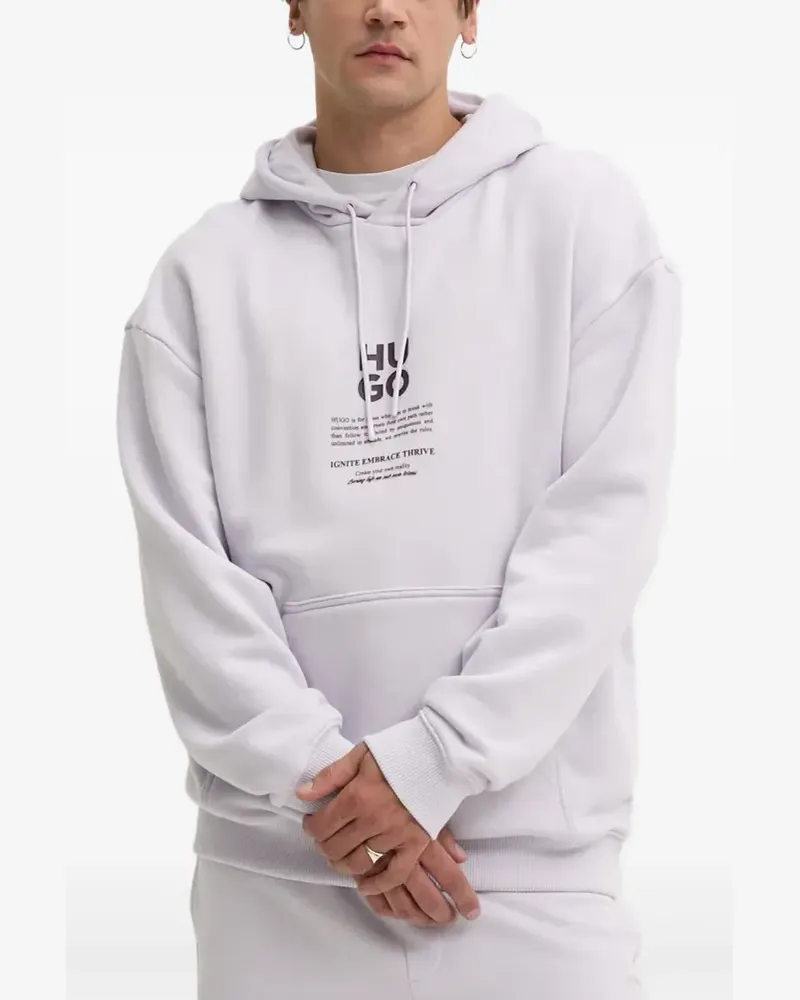 HUGO BOSS Hoodie mit grafischem Print - Violett Violett