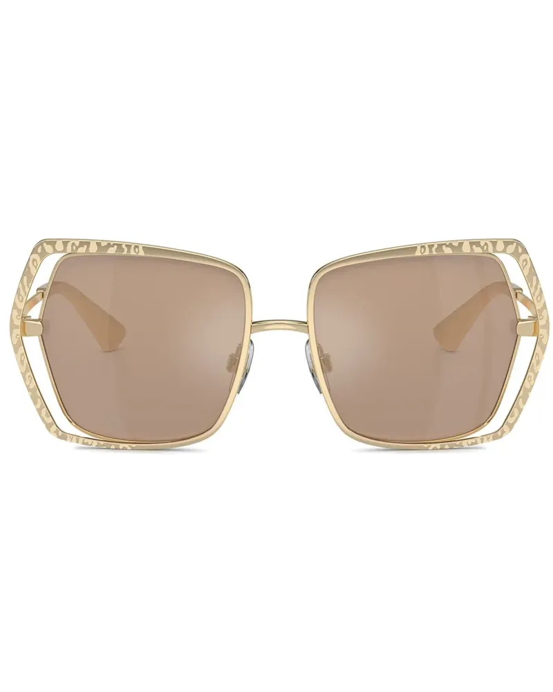 Dolce & Gabbana Sonnenbrille mit eckigem Gestell - Gold Gold