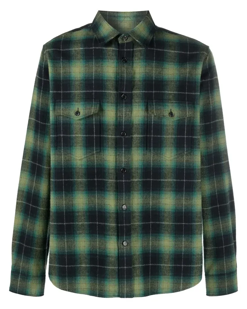 Saint Laurent Hemd mit Karomuster - Grün Grün