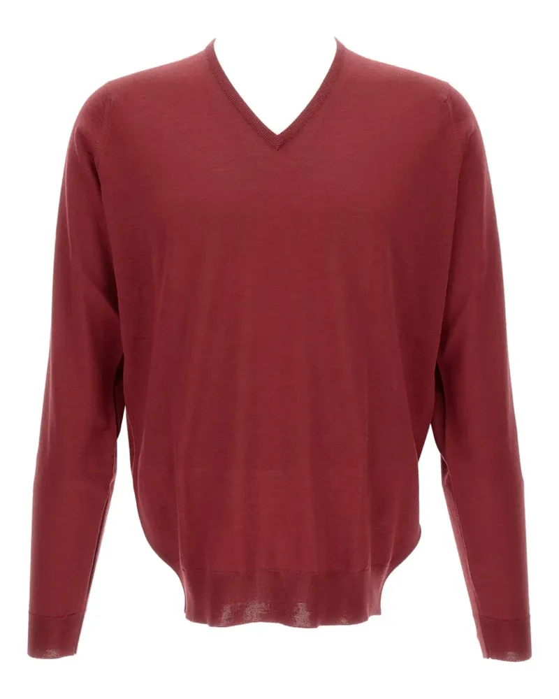 John Smedley Pullover mit V-Ausschnitt - Rot Rot