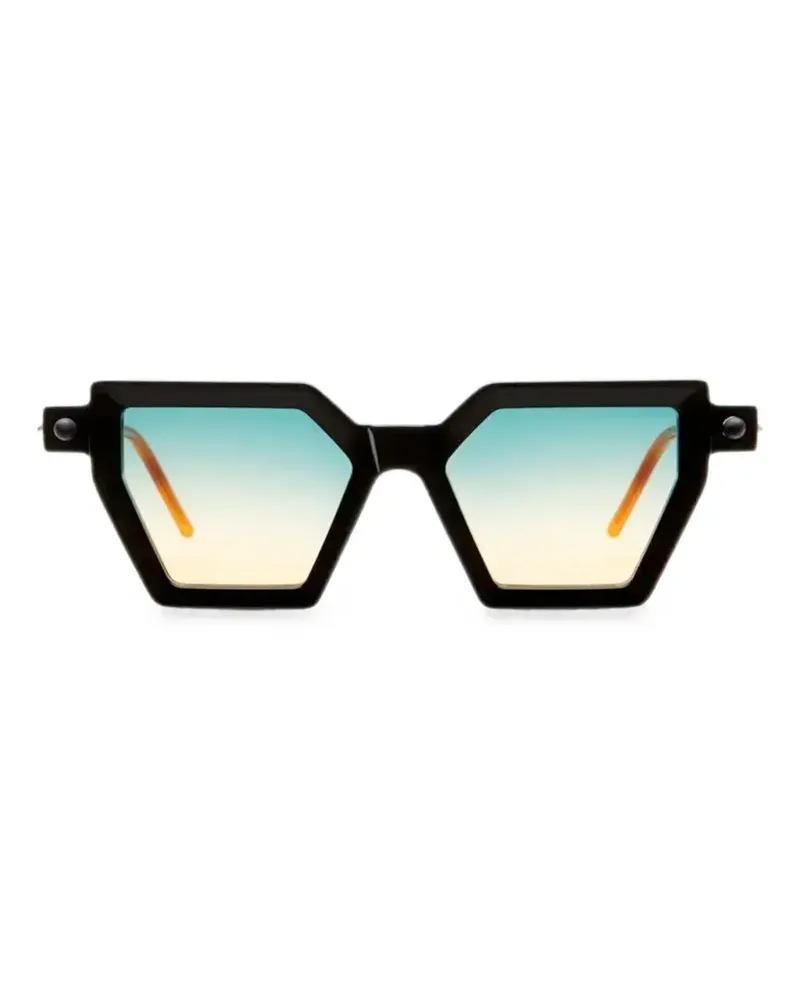 KUBORAUM P26 Sonnenbrille mit geometrischem Gestell - Schwarz Schwarz
