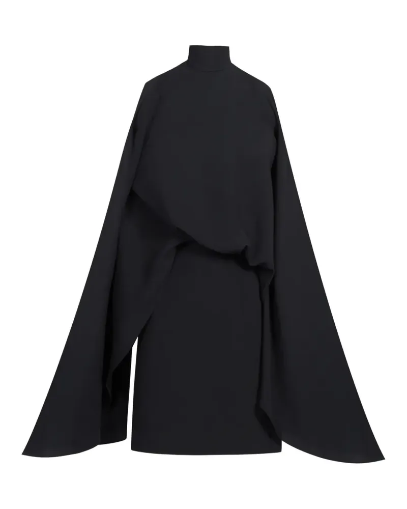 Taller Marmo Offenes Bacall Stehkragen-Kleid - Schwarz Schwarz