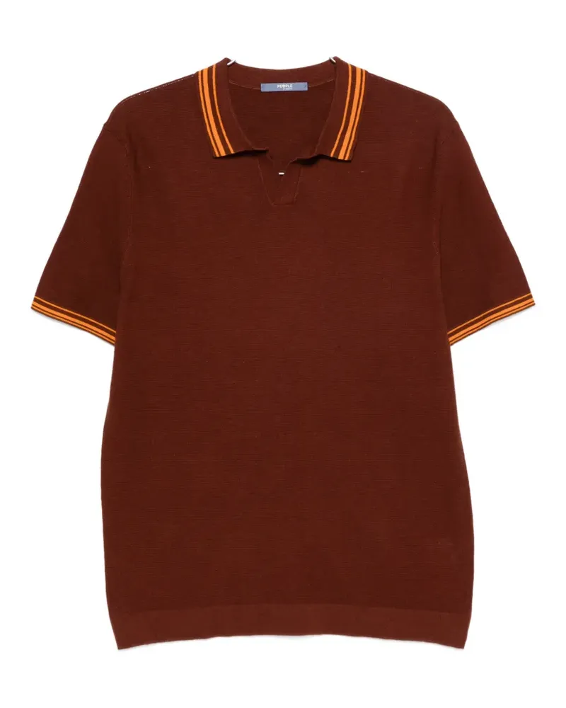 People of Shibuya stripe-trim T-shirt - Braun Braun