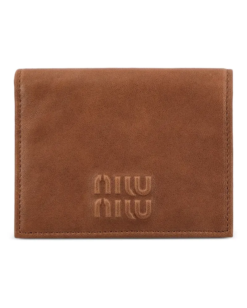 Miu Miu Portemonnaie mit Logo-Prägung - Braun Braun
