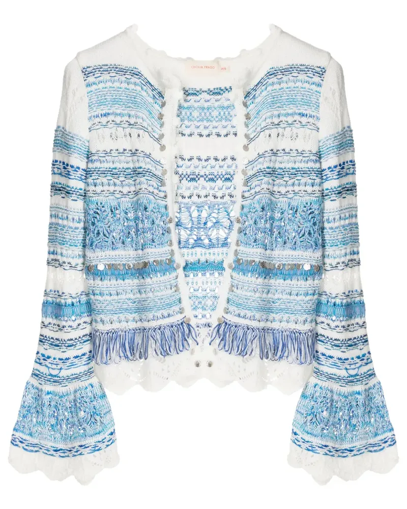 Cecilia Prado Gestreifter Cardigan - Weiß Weiß