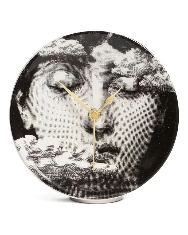 Fornasetti Tischuhr mit Figuren-Print - Schwarz Schwarz