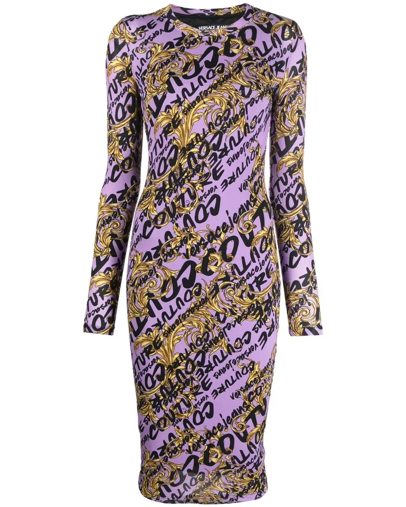 Versace Jeans Kleid mit Barock-Print Violett