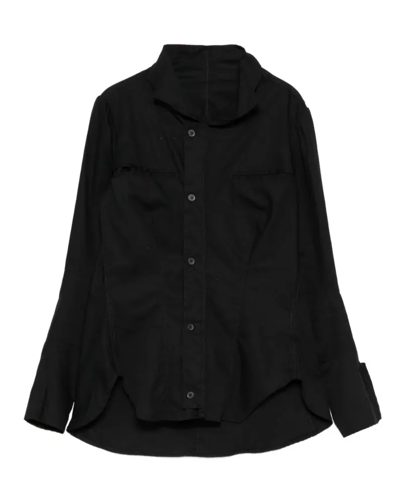 Yohji Yamamoto Jacke mit Stehkragen - Schwarz Schwarz