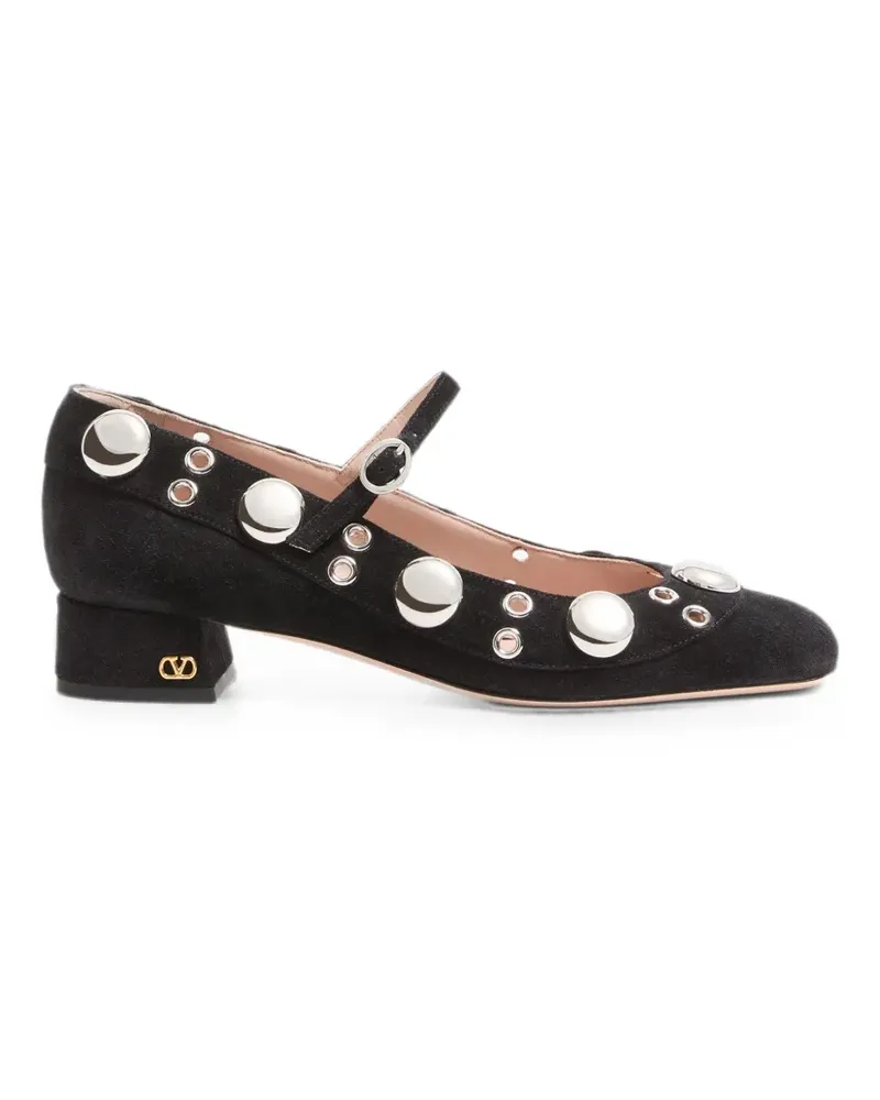 Valentino Garavani Nellcôte Mary-Janes mit Kugelknöpfen 30mm - Schwarz Schwarz