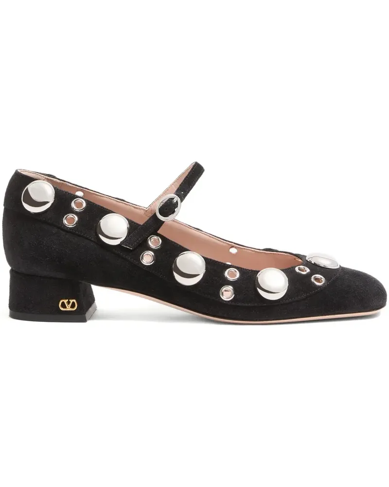 Valentino Garavani Nellcôte Mary-Janes mit Kugelknöpfen 30mm - Schwarz Schwarz
