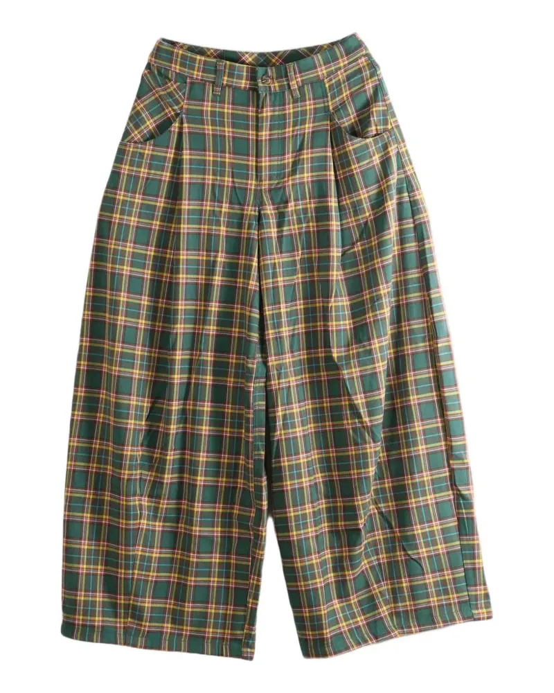 Free People About It plaid wide-leg trousers - Grün Grün
