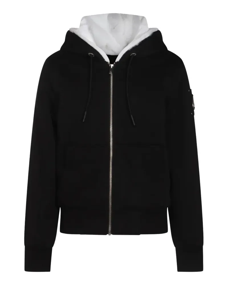 Moose Knuckles Bunny logo-patch drawstring hoodie - Schwarz Schwarz