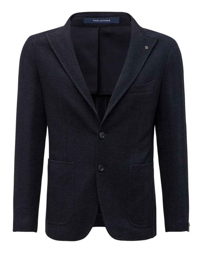 Tagliatore Sakko mit Fischgrätenmuster - Blau Blau