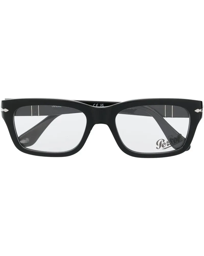 Persol Brille mit Logo-Schild - Schwarz Schwarz