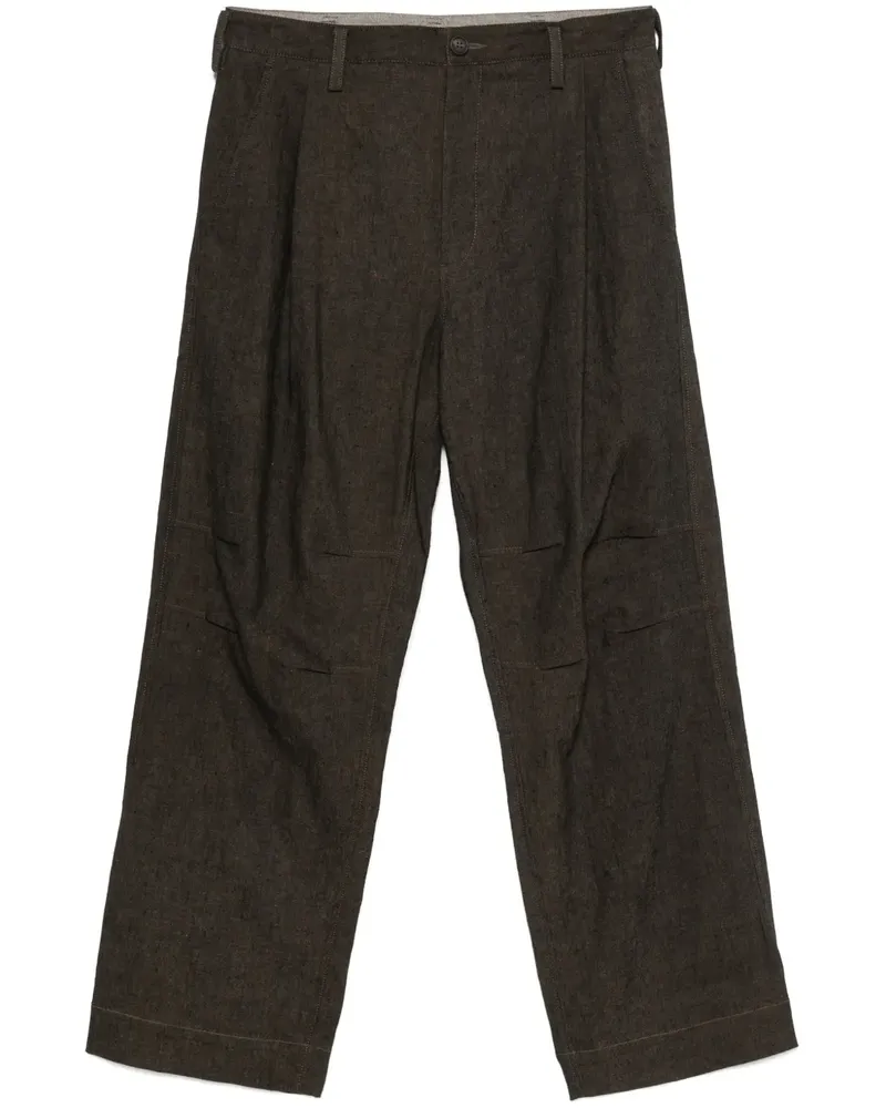 Ziggy Chen Hose mit Bundfalten - Braun Braun
