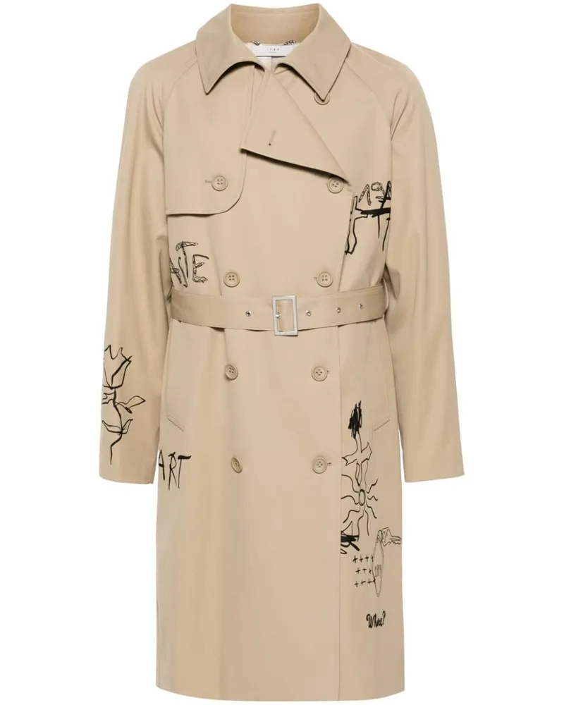 1989 STUDIO Trenchcoat mit Kritzelstickerei - Nude Nude