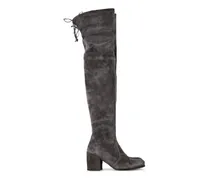 Genna Overknee-Stiefel mit Blockabsatz - Grau