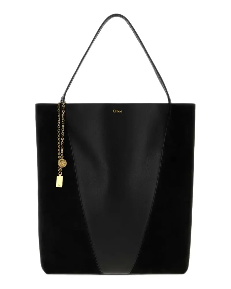 Chloé large Spin leather tote bag - Schwarz Schwarz