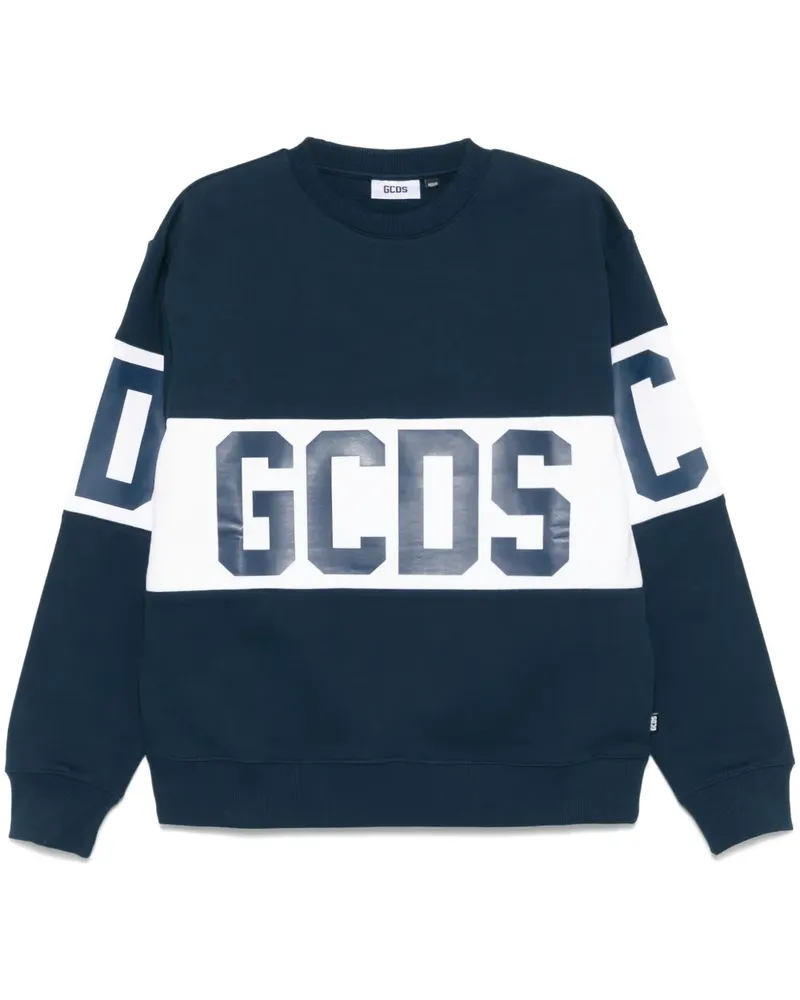 GCDS Sweatshirt mit Logo-Streifen - Blau Blau