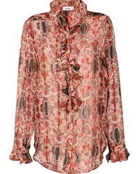 Amir Slama Seidenbluse mit Blumen-Print Mehrfarbig