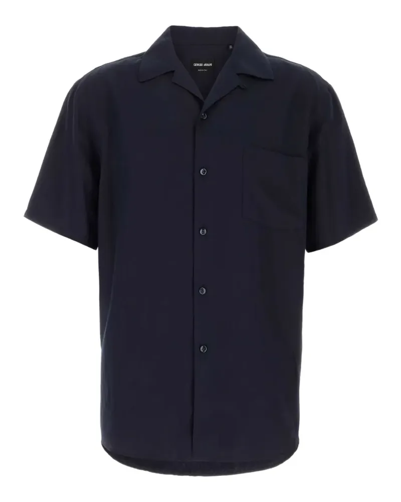 Giorgio Armani short-sleeved camp-collar shirt - Blau Blau
