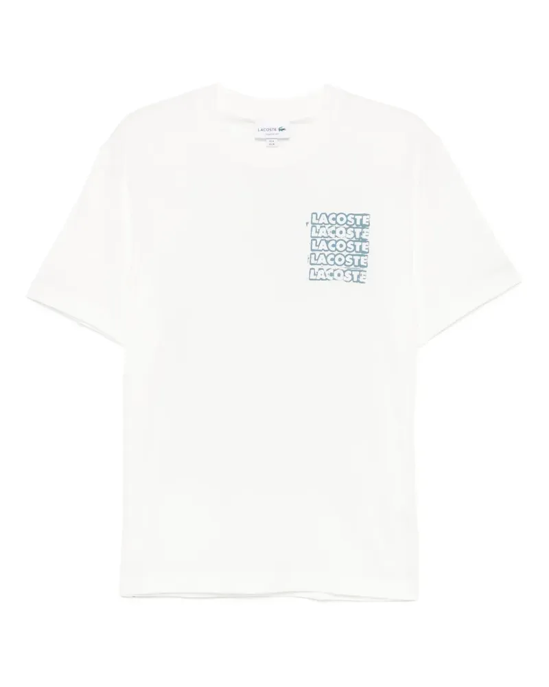 Lacoste T-Shirt mit Logo-Print - Weiß Weiß