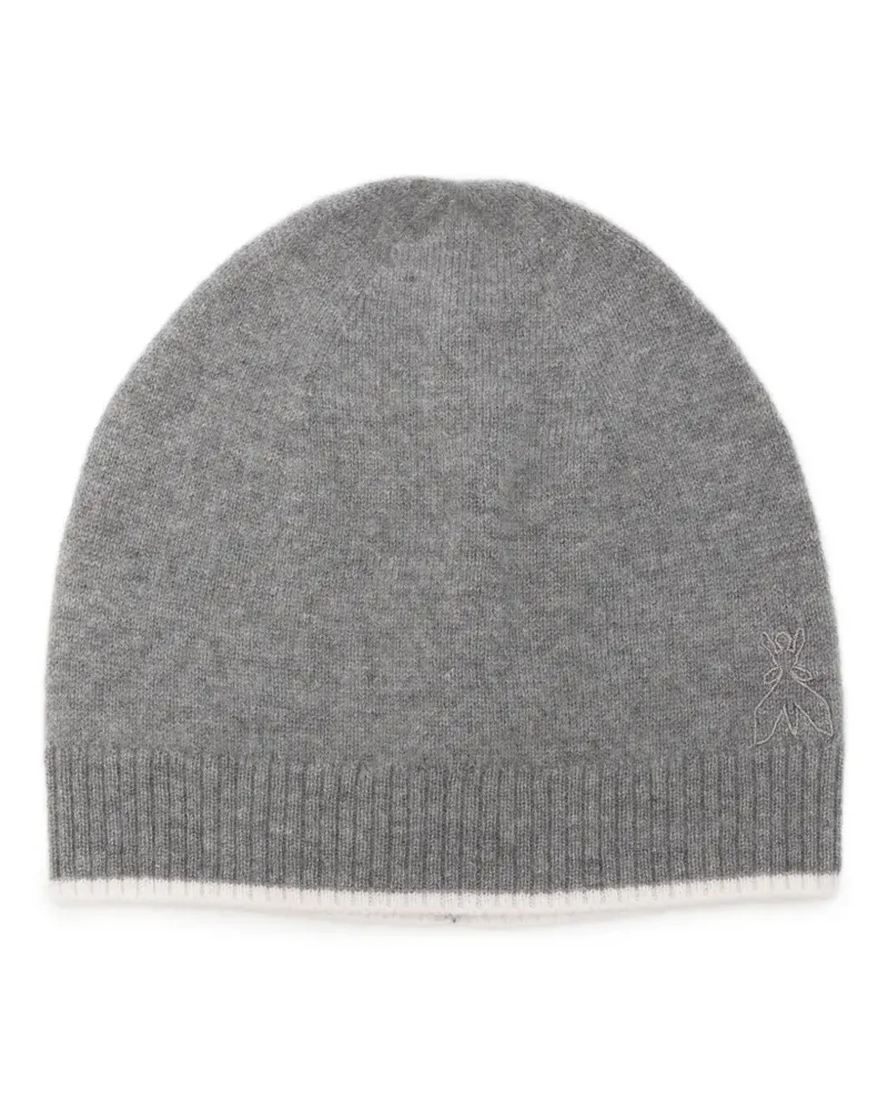 Patrizia Pepe ribbed-trim beanie hat - Grau Grau