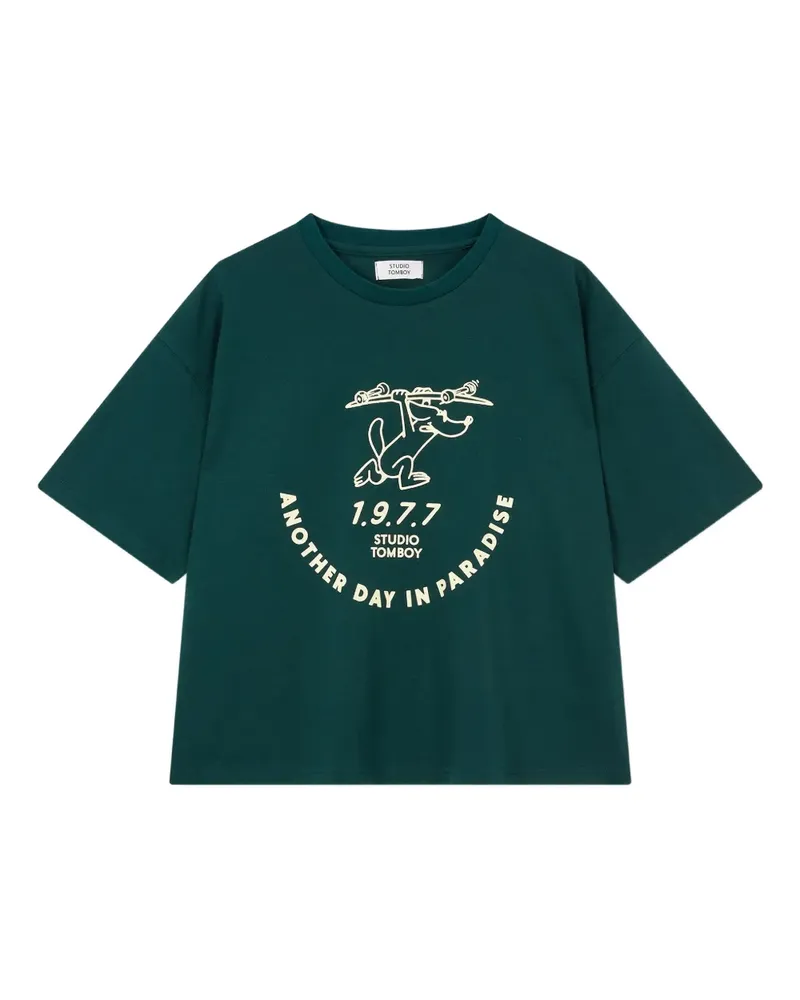 STUDIO TOMBOY T-Shirt mit grafischem Print - Grün Grün