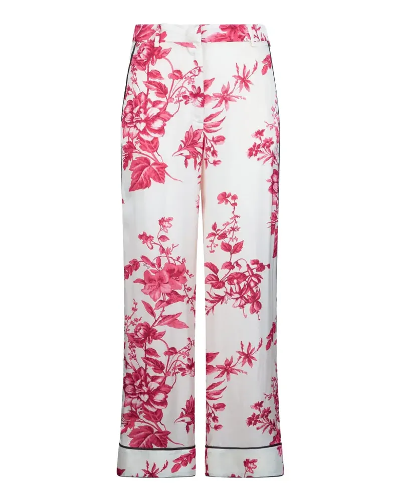 Liu Jo Satinhose mit Print - Weiß Weiß