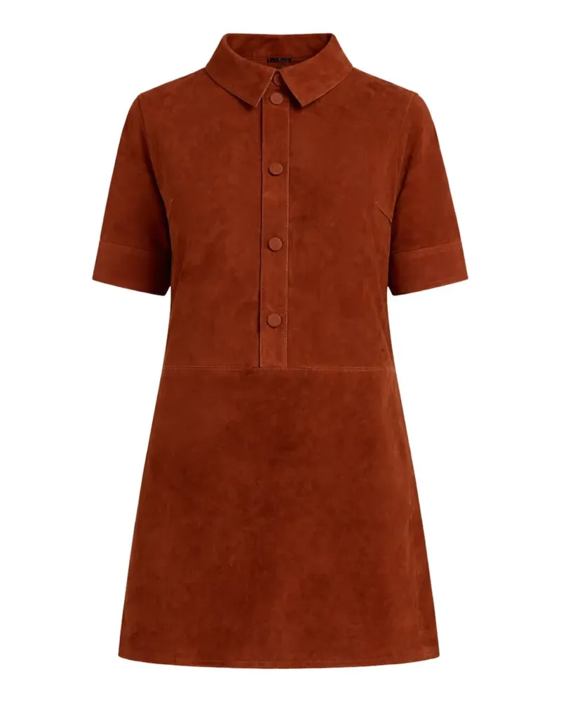 Yves Salomon Geknöpftes Lammleder-Minikleid - Braun Braun