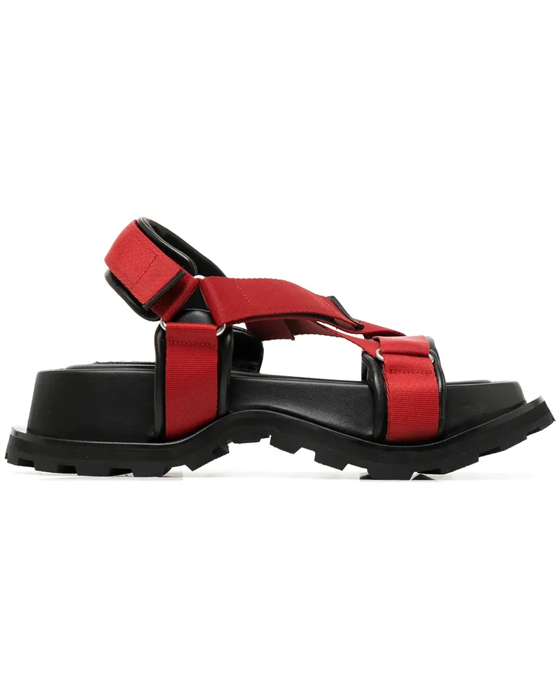 Jil Sander Sandalen mit überkreuzten Riemen - Schwarz Schwarz