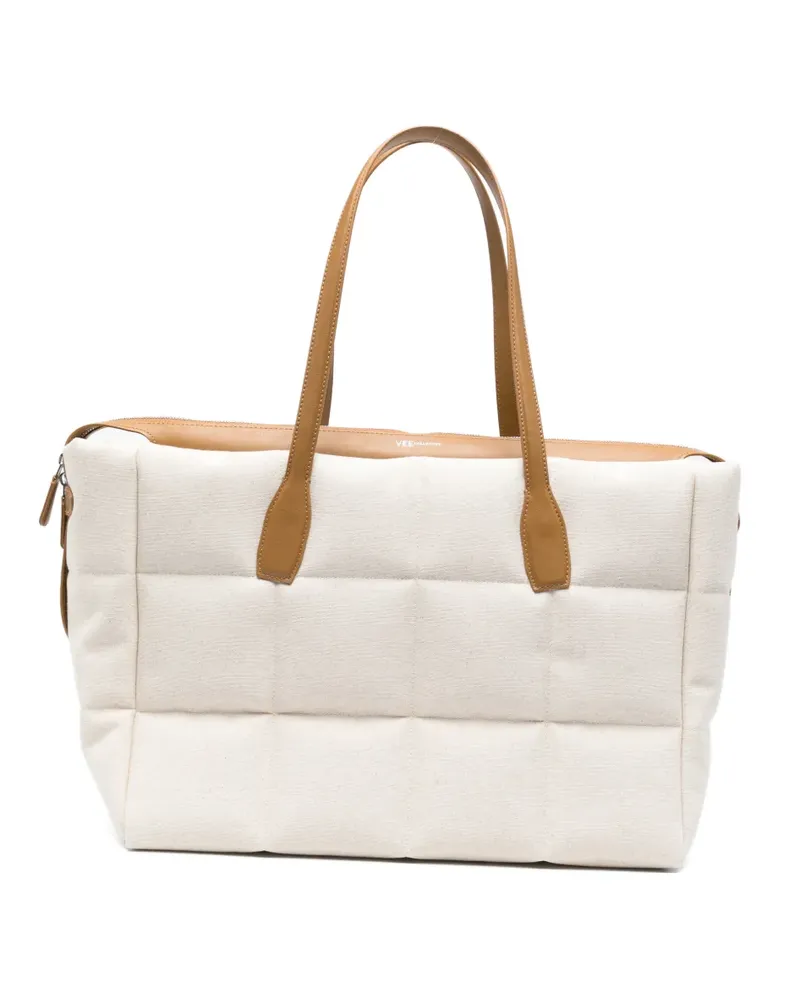 VeeCollective large Tela quilted shoulder bag - Nude Nude