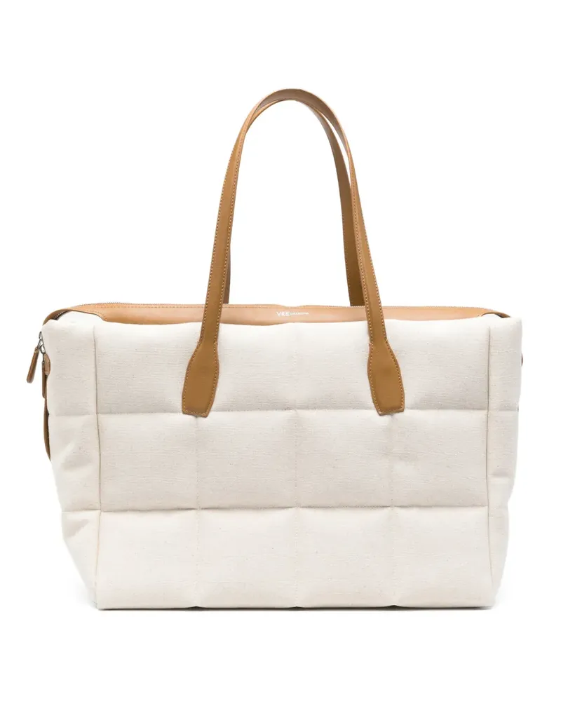 VeeCollective large Tela quilted shoulder bag - Nude Nude