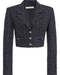 Alessandra Rich Cropped-Blazer aus Tweed Blau