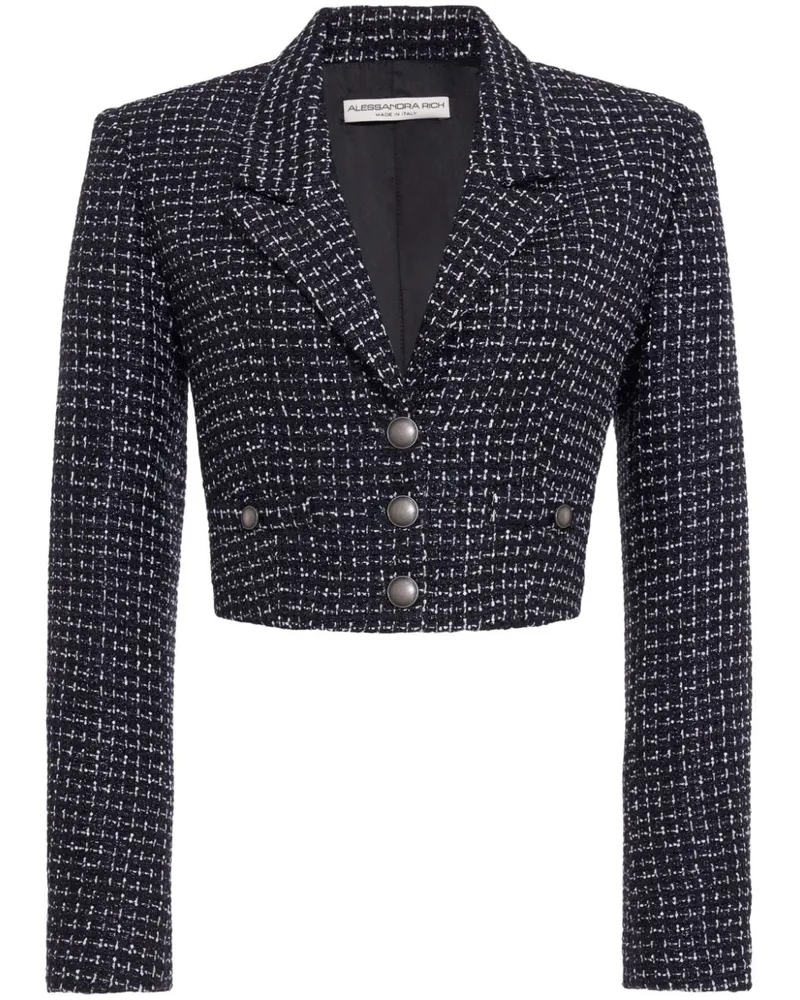 Alessandra Rich Cropped-Blazer aus Tweed - Blau Blau