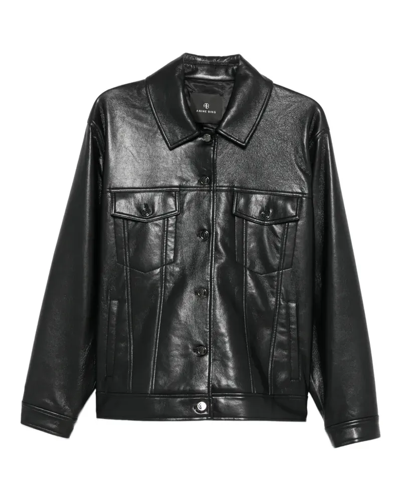 Anine Bing buttoned leather jacket - Schwarz Schwarz