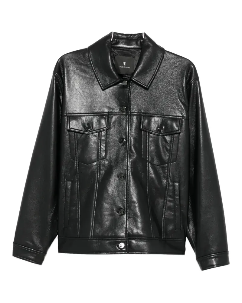Anine Bing buttoned leather jacket - Schwarz Schwarz
