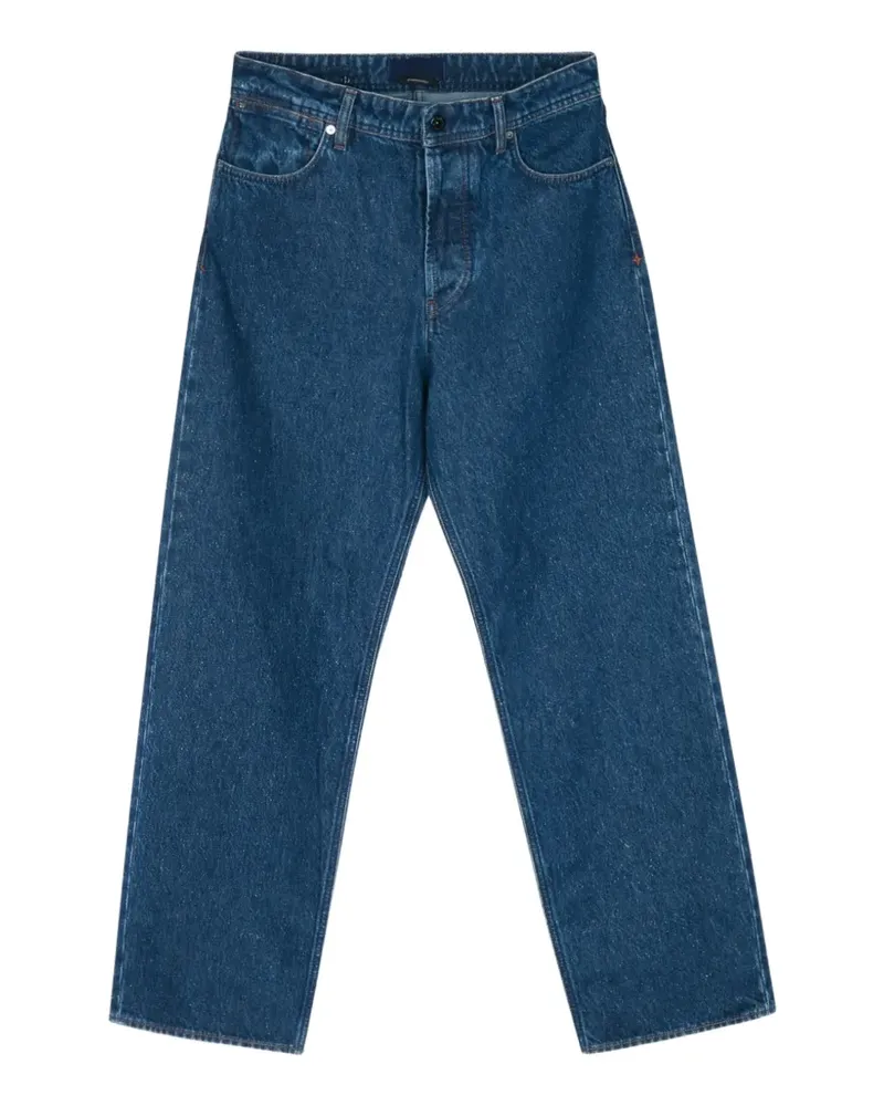 Stone Island logo-patch straight-leg jeans - Blau Blau
