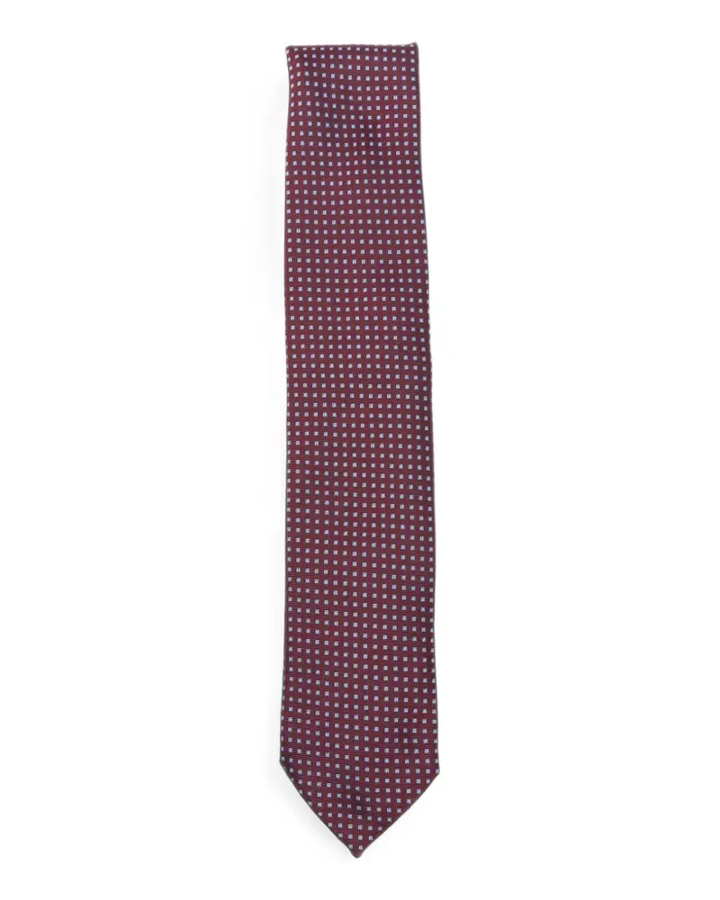 Ermenegildo Zegna Seidenkrawatte mit Mikro-Muster - Rot Rot