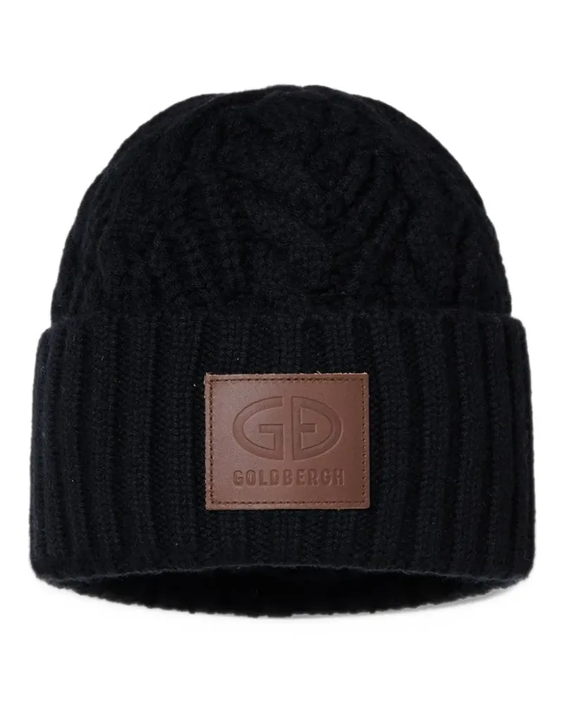 GOLDBERGH Sayuri Beanie mit Zopfmuster - Schwarz Schwarz