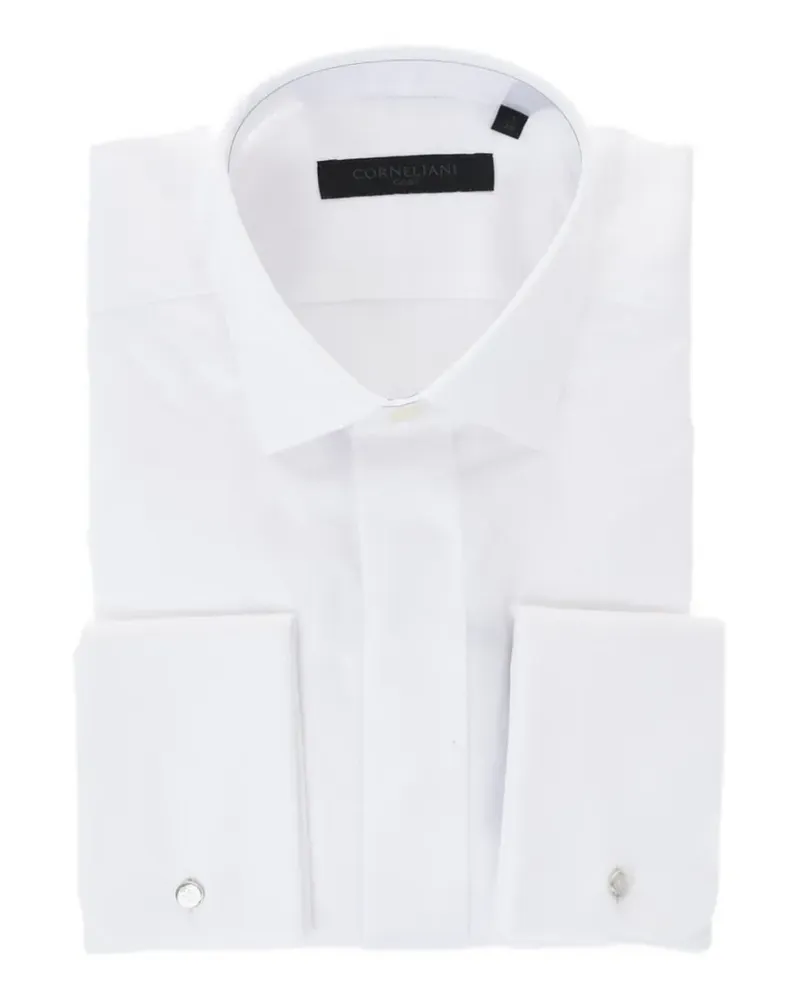 Corneliani concealed-placket poplin shirt - Weiß Weiß