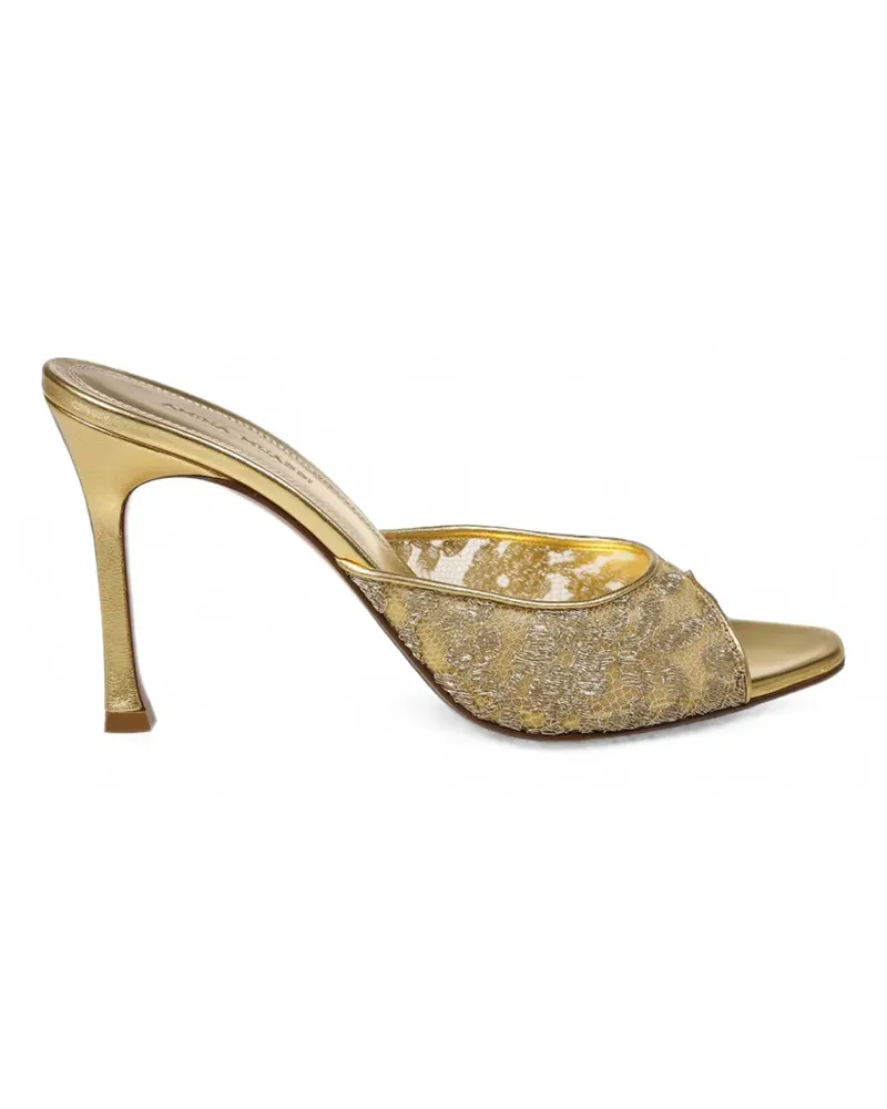 Amina Muaddi Alexa lace sandals - Gold Gold