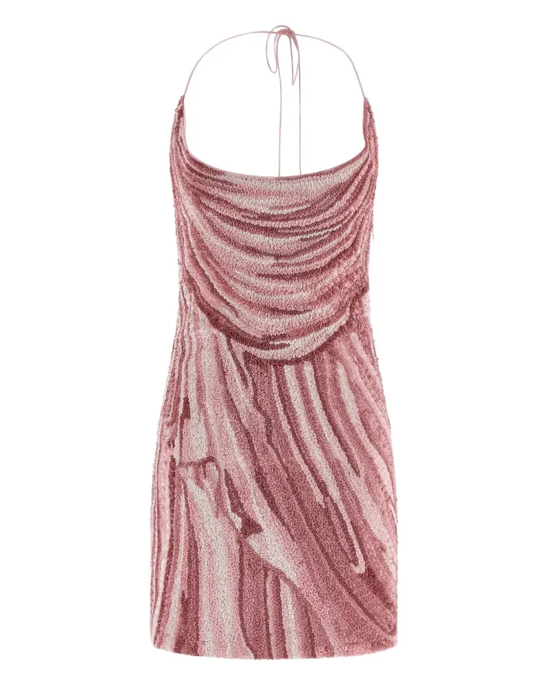 Balmain Neckholder-Minikleid mit Pailletten - Rosa Rosa