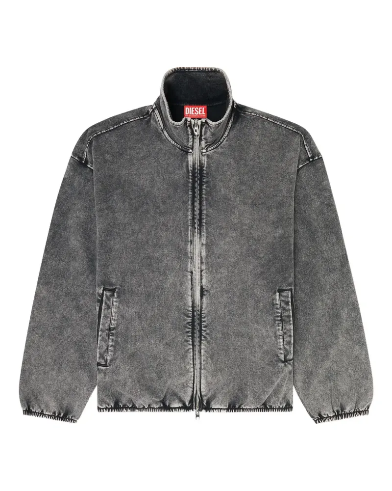 Diesel sweat jacket with denim effect - Grau Grau
