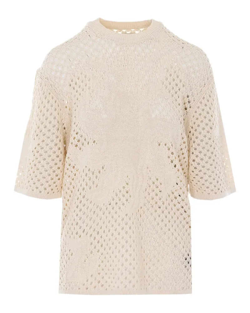 Zadig & Voltaire embroidered open-knit T-shirt - Nude Nude