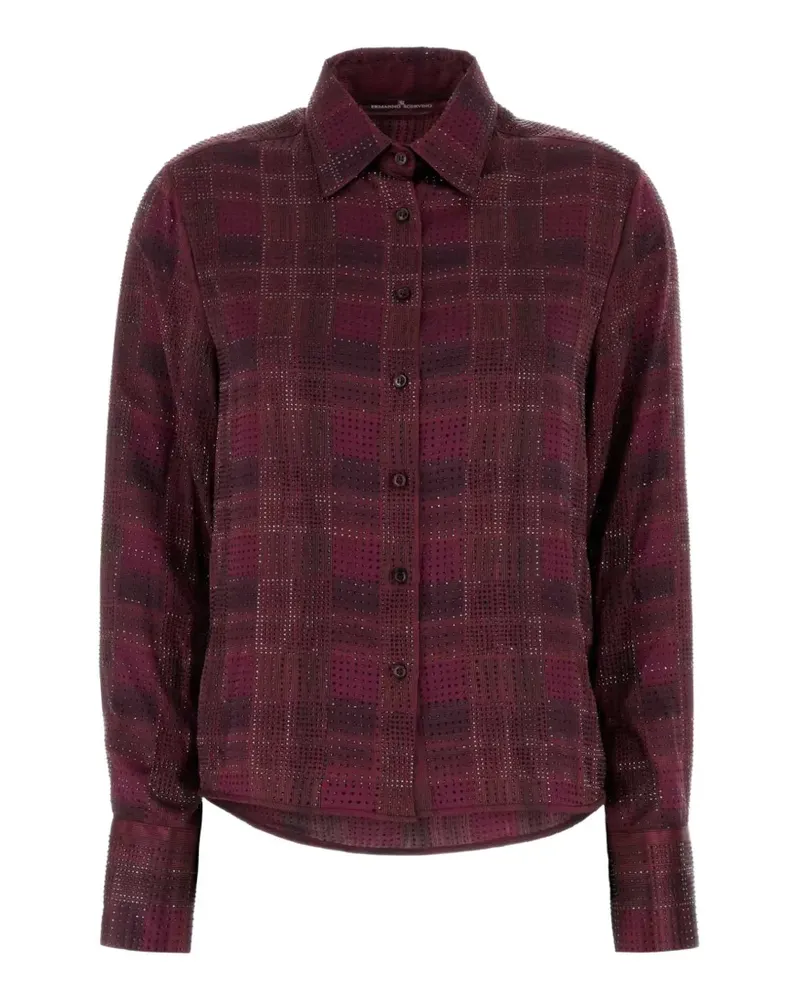 Ermanno Scervino crystal-embellished checked shirt - Rot Rot