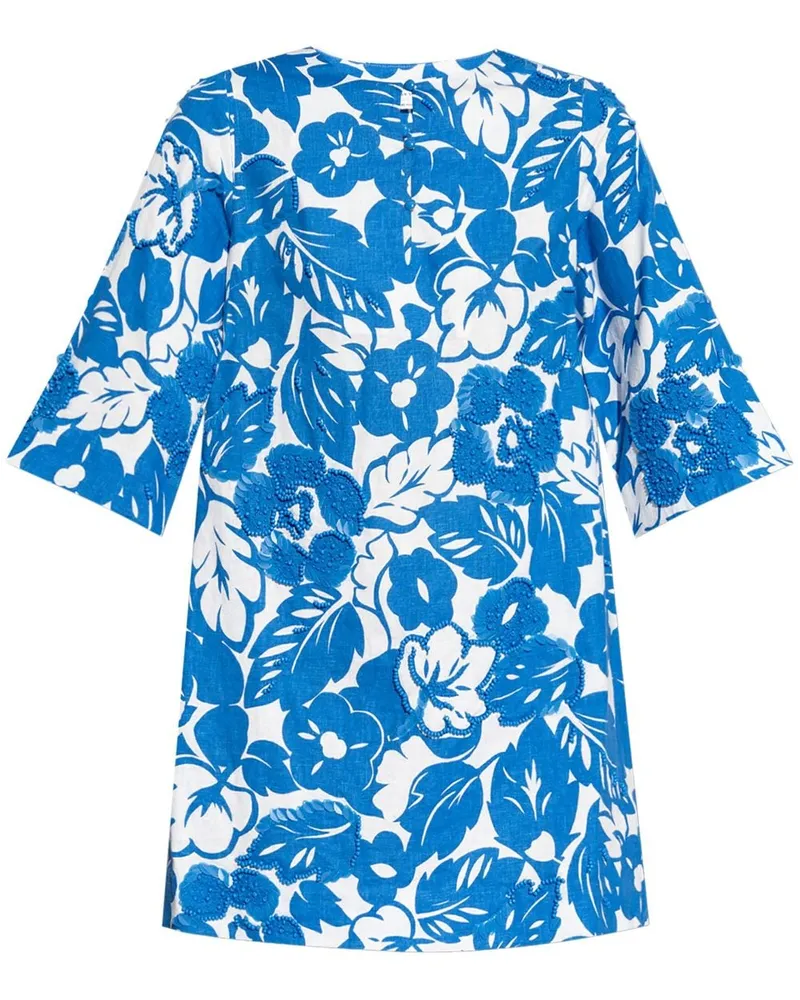 Kate Spade Minikleid mit blumigem Print Blau