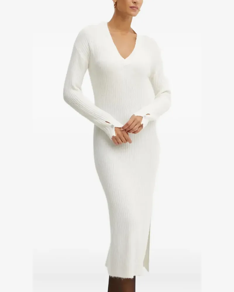 Liu Jo Midikleid mit V-Ausschnitt - Nude Nude