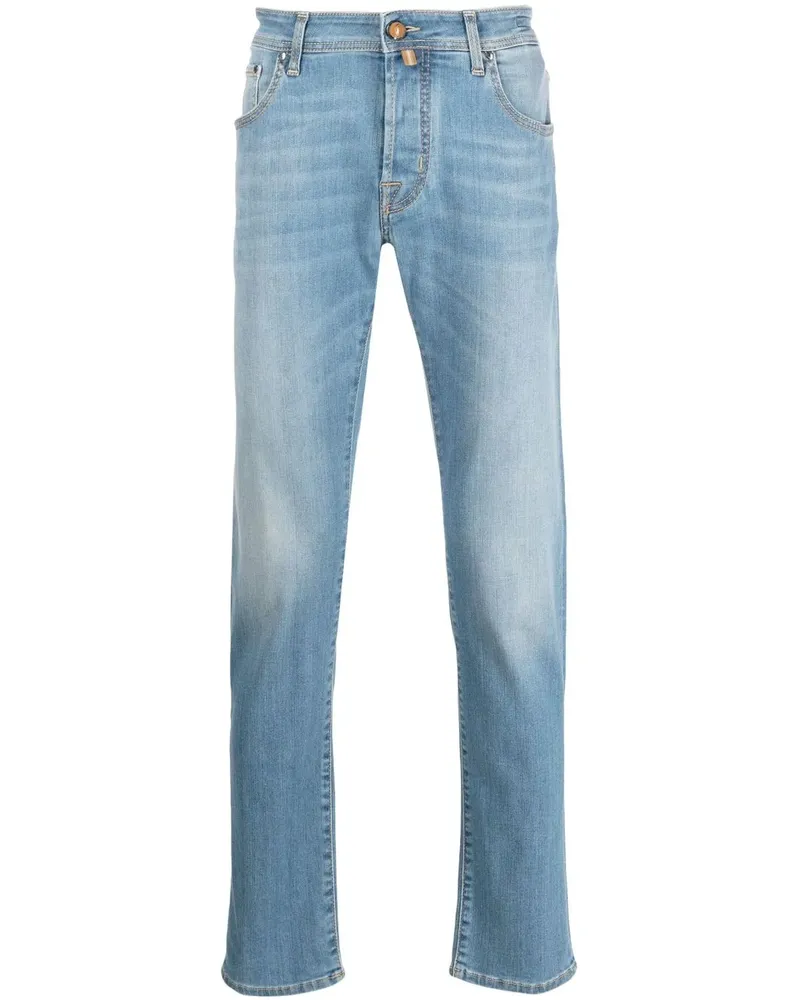 Jacob Cohën Halbhohe Straight-Leg-Jeans - Blau Blau